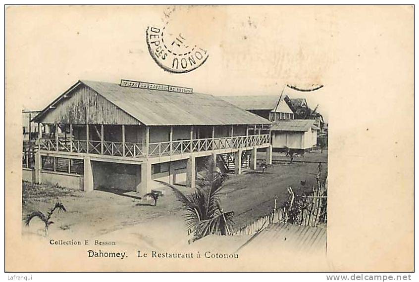 Afrique - Africa - Dahomey -ref A418-  Le Restaurant A Cotonou - Carte Bon Etat - - Dahomey