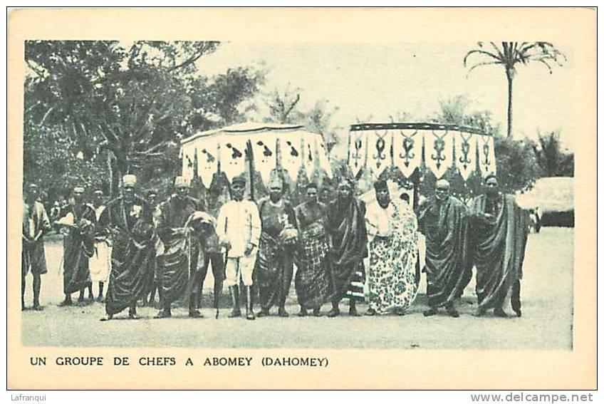Afrique - Africa - Dahomey -ref A410-un Groupe De Chefs A Abomey  -carte Bon Etat   - - Dahomey
