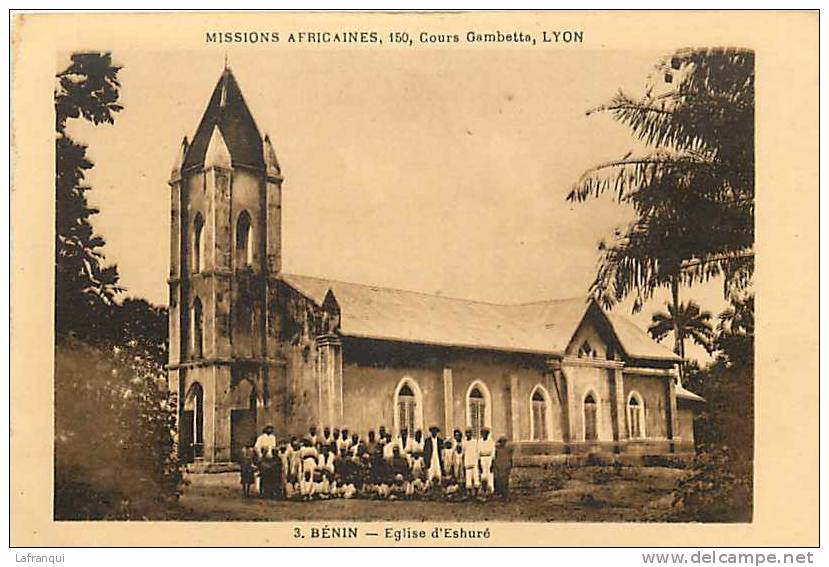 Afrique - Africa - Ref A392- Benin - Eglise D Eshuré -theme Religions -christianisme -missions Africaines-carte Bon Etat - Benin