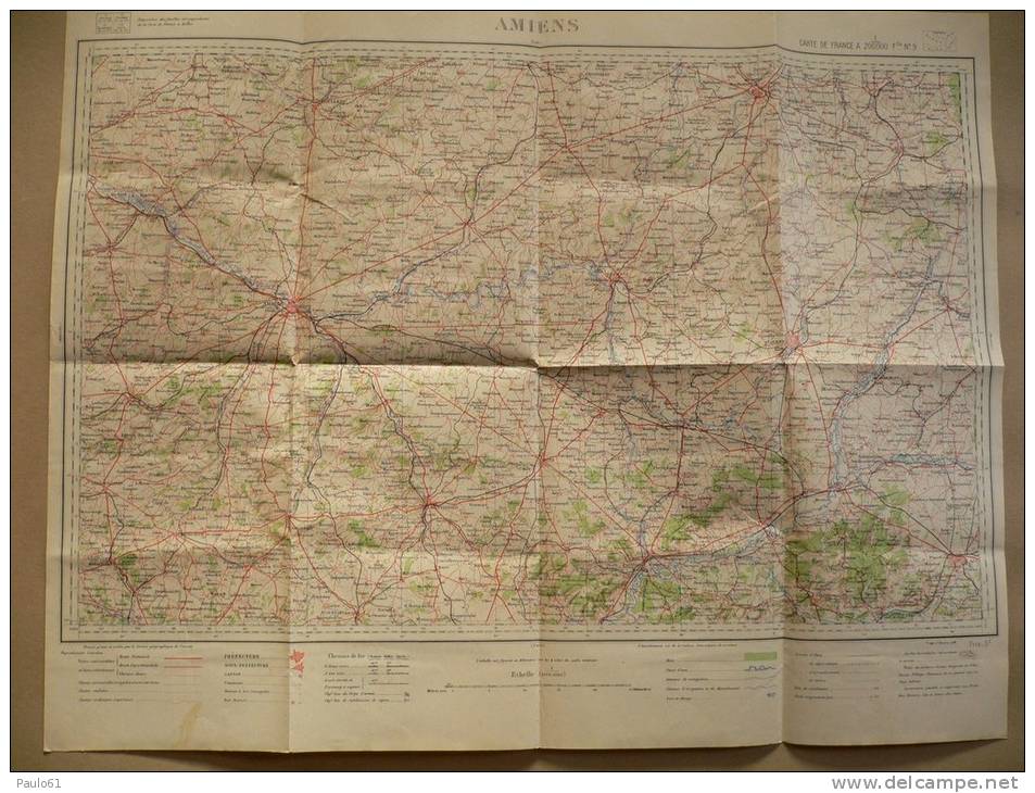 Carte Topographique  Ou Etat Major AMIENS N°9  Type 1912 - Topographische Karten