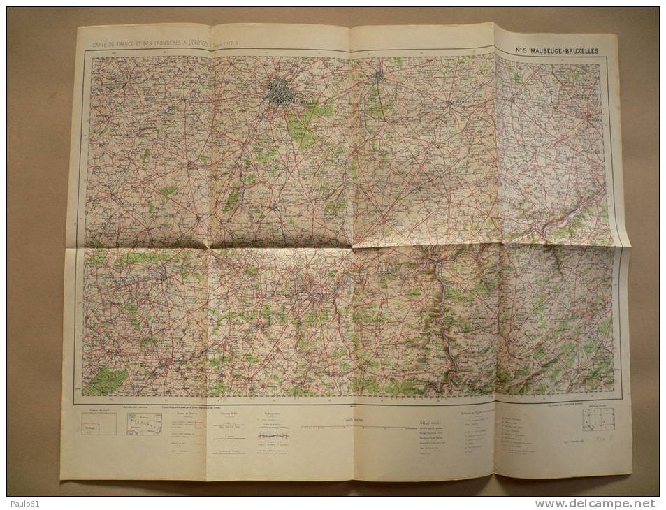 Carte Topographique  Ou Etat Major  MAUBEUGE BRUXELLES N°5 Type 1912 - Topographische Karten