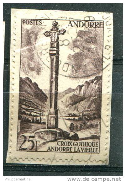 Andorre 1955-58 - YT 149 (o) Sur Fragment - Used Stamps