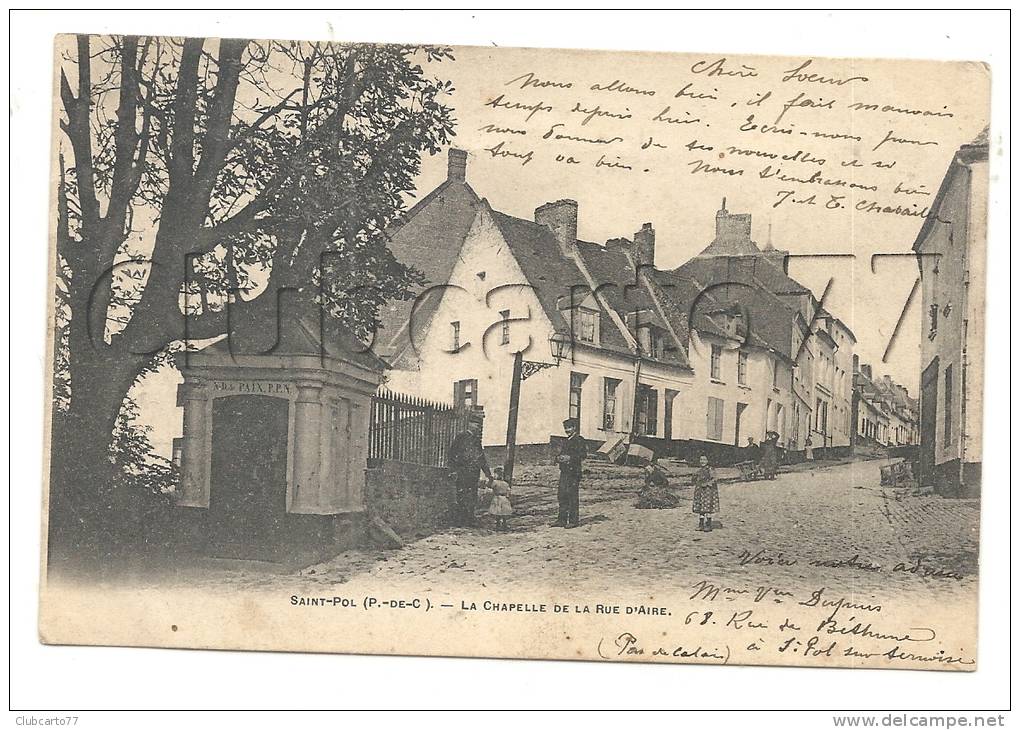 Saint-Pol-sur-Ternoise  (62) : La Rue D'Aire Prise De La Chapelle En 1904 (animé). - Saint Pol Sur Ternoise