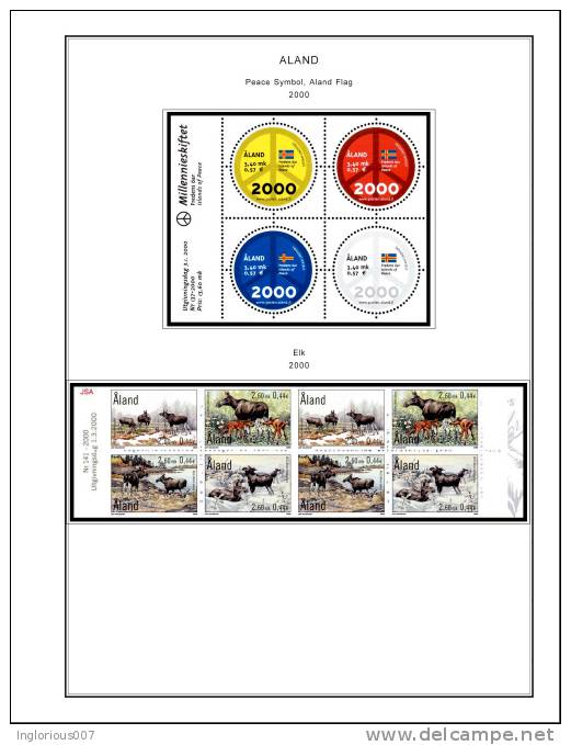 ALAND ISLANDS STAMP ALBUM PAGES 1919-2011 (59 Color Illustrated Pages) - Inglese