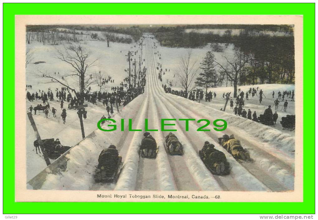 WINTER SPORTS, TOBOGGAN SLIDE ON MOUNT ROYAL, MONTRÉAL - PECO - - Sports D'hiver