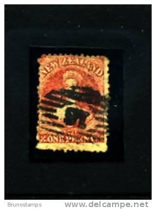 NEW ZEALAND - 1862  FULL FACE QUEEN  PERF. 1 D. RED FINE USED - Used Stamps