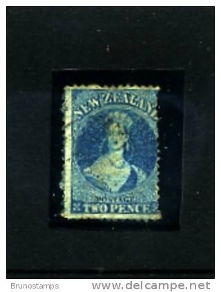 NEW ZEALAND - 1862  FULL FACE QUEEN  PERF. 2 D. BLUE  FINE USED - Used Stamps