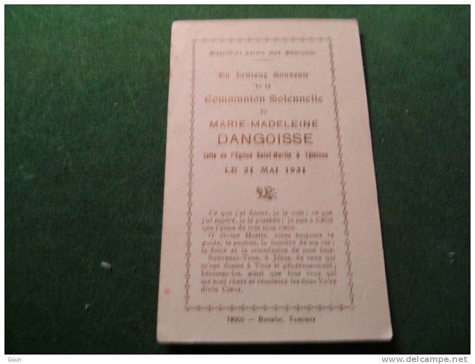 BC4-2-102 Souvenir Communion Marie Madeleine Dangoisse Tamines 1931 - Comunioni