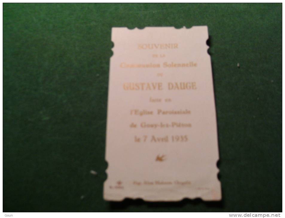 BC4-2-102 Souvenir Communion Gustave Dauge Gouy Lez Pieton 1935 - Comunioni