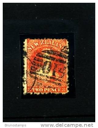 NEW ZEALAND - 1871  FULL FACE QUEEN  2 D. ORANGE  PERF. 12½  FINE USED - Usados