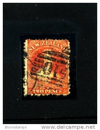 NEW ZEALAND - 1871  FULL FACE QUEEN  2 D. ORANGE  PERF. 12½  FINE USED - Gebruikt