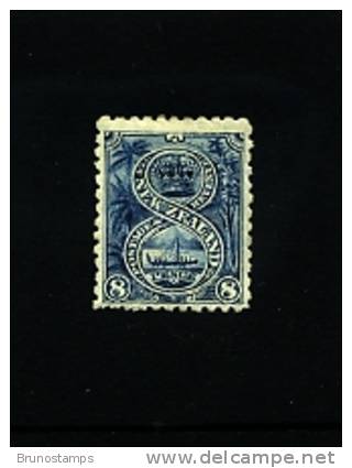 NEW ZEALAND - 1899 FIRST PICTORIAL  8 D. BLUE  PERF. 11  NO WMK  MINT - Ongebruikt