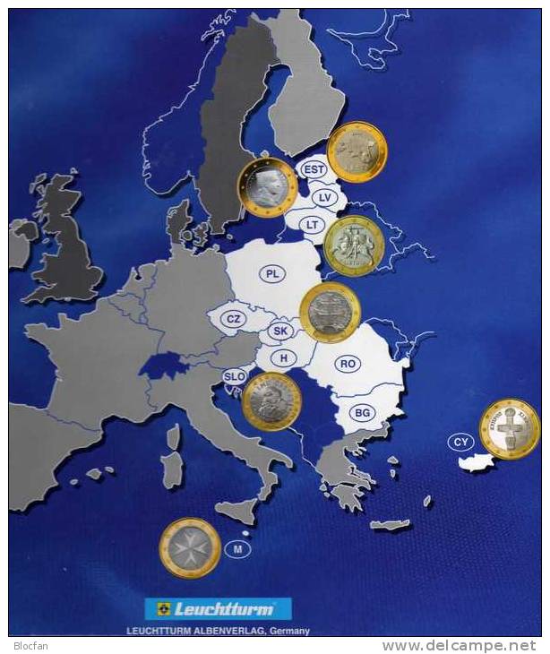 Einklick-Alben Band 1+2 €-Münzen 2002/08 Für 24 Set 18€ A B D E SF F GR I L NL P IRL BG CZ CY EST LV LT H M PL RO SLO SK - Slovenië