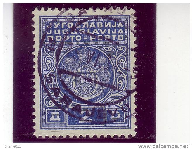 PORTO-COAT OF ARMS-2 DIN-T II-POSTMARK-SARAJEVO-YUGOSLAVIA-1931 - Timbres-taxe