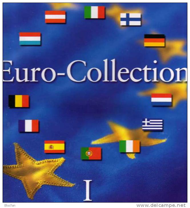 Münz-Album Band 1 Für €-Sets Ab 2002 Aller EURO-Länder 9€ Blau Für 12 Sätze A B D E Eire F GR I L NL P SF Zum Einclicken - Other & Unclassified