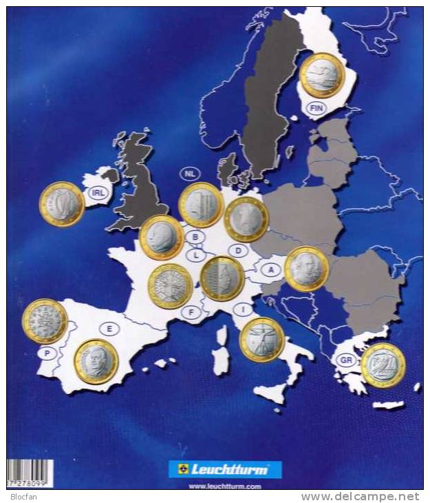 Münz-Album Band 1 Für €-Sets Ab 2002 Aller EURO-Länder 9€ Blau Für 12 Sätze A B D E Eire F GR I L NL P SF Zum Einclicken - Andere & Zonder Classificatie