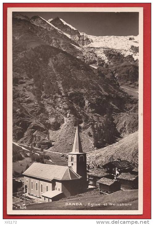 YY0296-13 Randa Kirche Und Weisshorn, Vallée De Zermatt, Non Circulé . - Randa