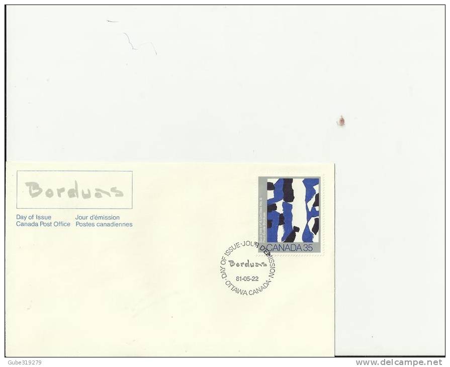 CANADA 1981 – FDC MARC AURELE FORTIN - PAINTING AT BAIE SAINT-PAUL  W 1 LEFT LOWER BLOCK OF 4 STS    OF 17  C    POSTM. - 1981-1990