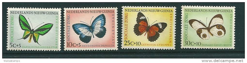 Butterflies 1960, Sc B 23-26, MNH, Toned On Back - Netherlands New Guinea