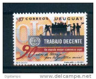 Uruguay 2009 OIT 90 Años De Trabajo Por La Justicia Social. TRABAJO DECENTE. Emblema, Trabajadores Urbanos Y Campesinos - OIT