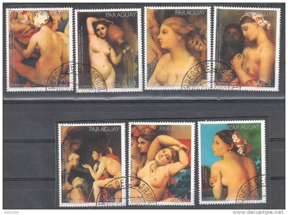 Paraguay 1981- Art Painting -  Mi 3425-37 - Complete Set  Used - Desnudos