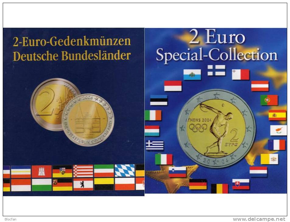 Münzen-Bücher 2€-Europa 2004-2013 Neu 18€ Für 73 Neuer 2 EURO-Sondermünzen Aller Verschiedenen Euroländer Zum Einklicken - Numismatiek
