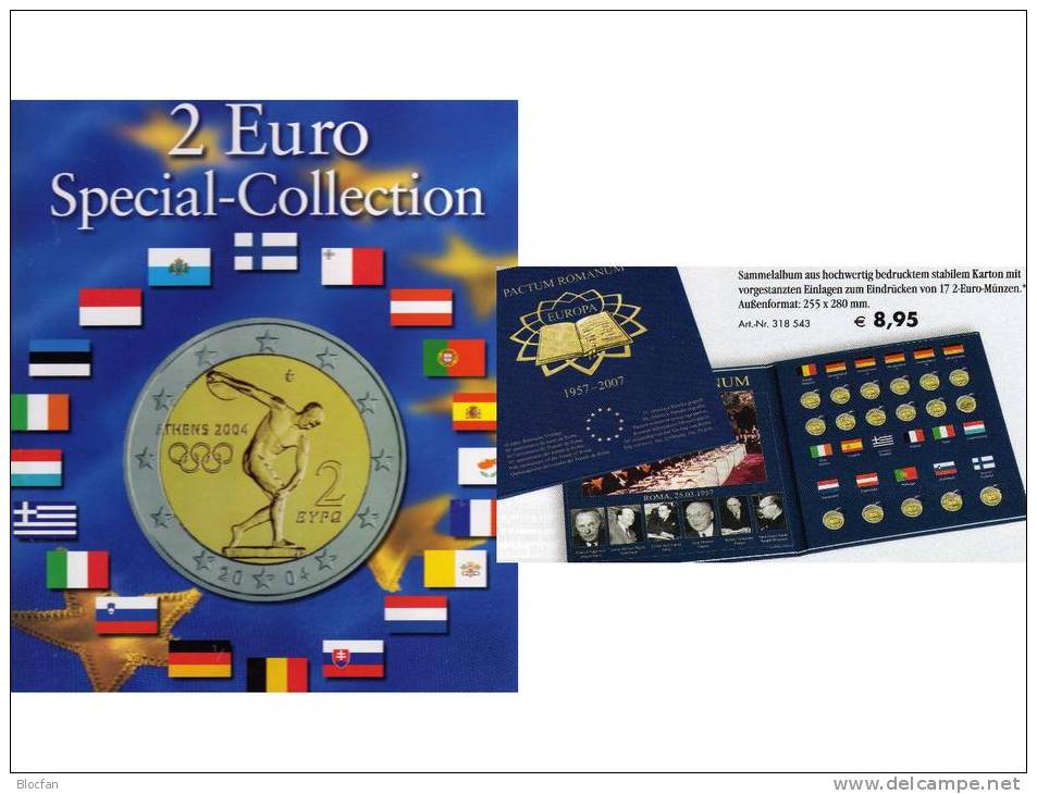 Einklick-Bücher Für 57 Neue 2EURO-Sondermünzen Plus 50 Jahre Vertrag Rom 2007 Set 18€ Für Die Verschiedenen Euroländer - Numismatica