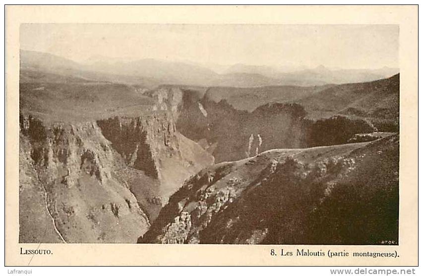 Afrique - Africa -lesotho- Ref A294- Lessouto - Les Maloutis - Partie Montagneuse -carte Bon Etat   - - Lesotho