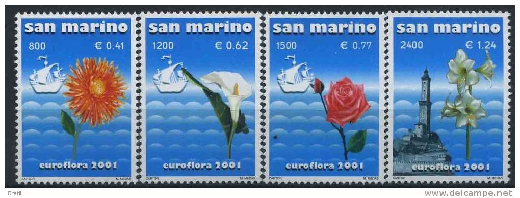 1998 San Marino, Euroflora, Serie Completa Nuova (**) - Covers & Documents