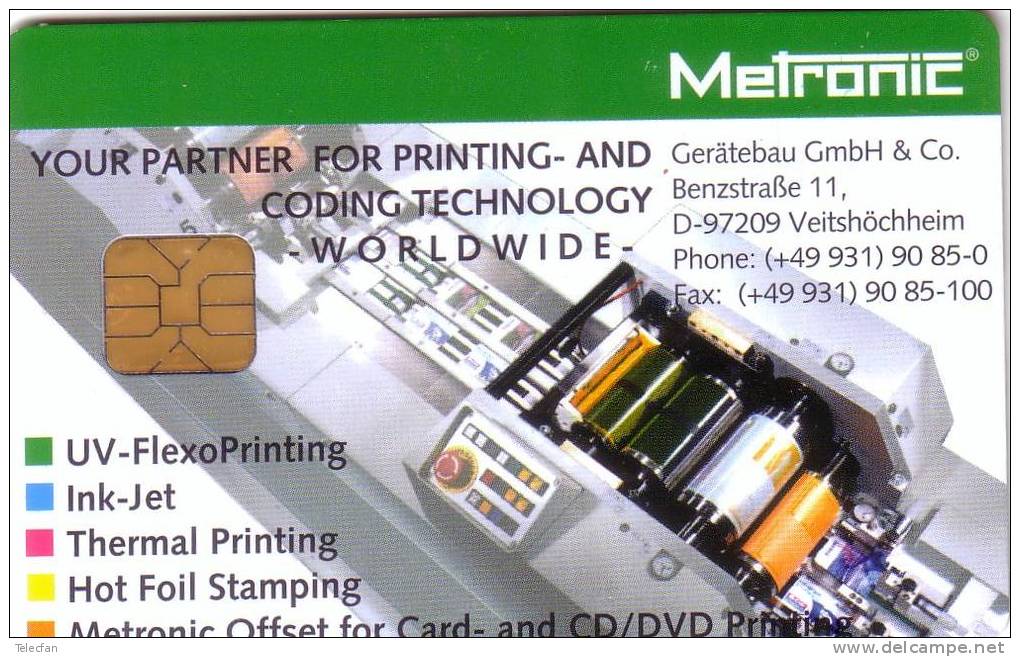 ALLEMAGNE GERMANY  CARTE A PUCE CHIP CARD DEMO METRONIC MELZER MINT NEUVE - Ausstellungskarten