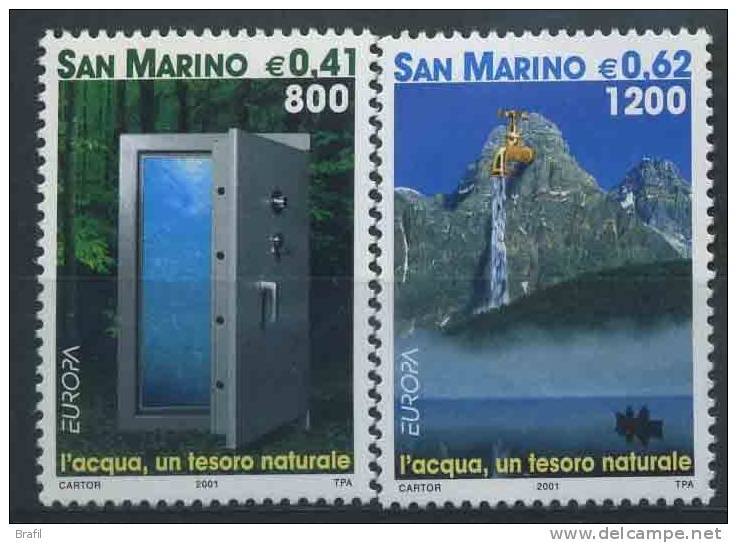 2001 San Marino, Europa, Serie Completa Nuova (**) - Storia Postale