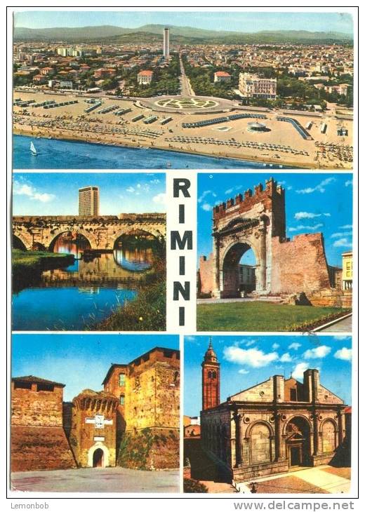 Italy, RIMINI, Multi View, 1970 Used Postcard [13514] - Rimini