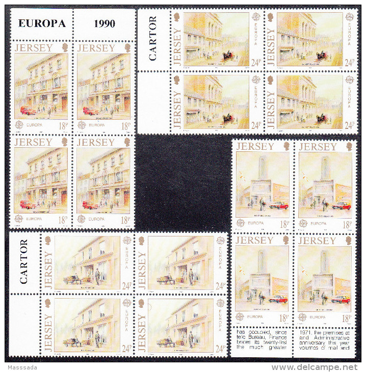 JERSEY  EUROPA  1990  ** MNH  BLOCK Of 4 - 1990