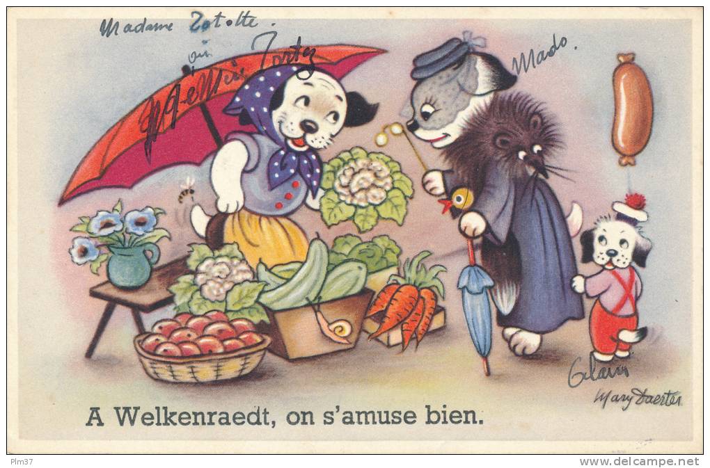 WELKENRAEDT - Carte Souvenir, On S´amuse Bien - Chiens  Humanisés - Welkenraedt