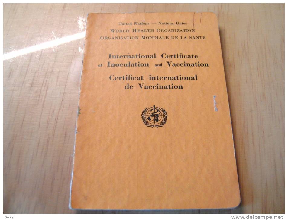 CB2  Certificat International De Vaccination International Certificate Of Inoculation And Vaccination 1952 - Sin Clasificación