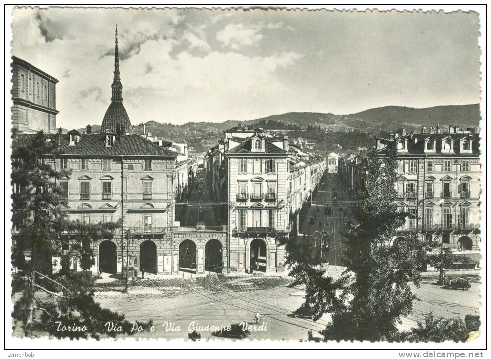 Italy, Torino, Via Pa E Via Giuseppe Verdi, 1951 Used Real Photo Postcard [13547] - Other Monuments & Buildings