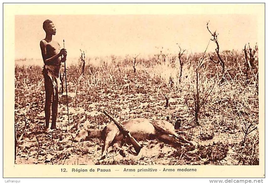 Afrique - Africa -ref A165-republique Centrafricaine - La Chasse - Chasseurs -  Region De Paoua  -arme Primitive Et Mo - - Centrafricaine (République)