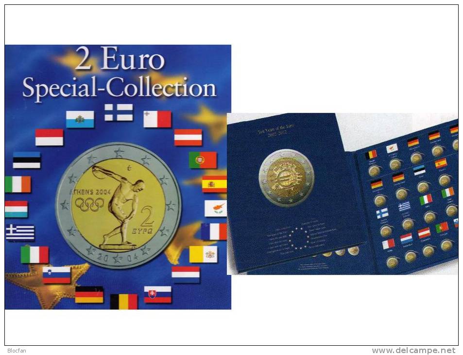 Einklick-Bücher Für 57 Neue 2EURO-Sondermünzen Plus 10 Jahre Bargeld 2012 Set 18€ Für 21x2€ Der Verschiedenen Euroländer - Numismatics