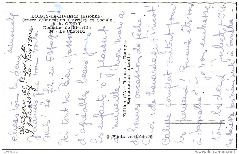 BOISSY-LA-RIVIERE 91 - Centre D'Education Ouvrière Et Sociale De La C.F.D.T. - Domaine Dee Bierville - Le Château  - V-1 - Boissy-la-Rivière