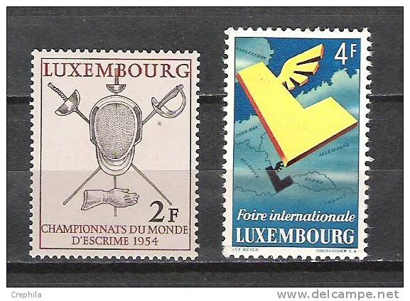 Luxembourg - 1954 - Y&T 482/3 - Neuf * - Nuovi