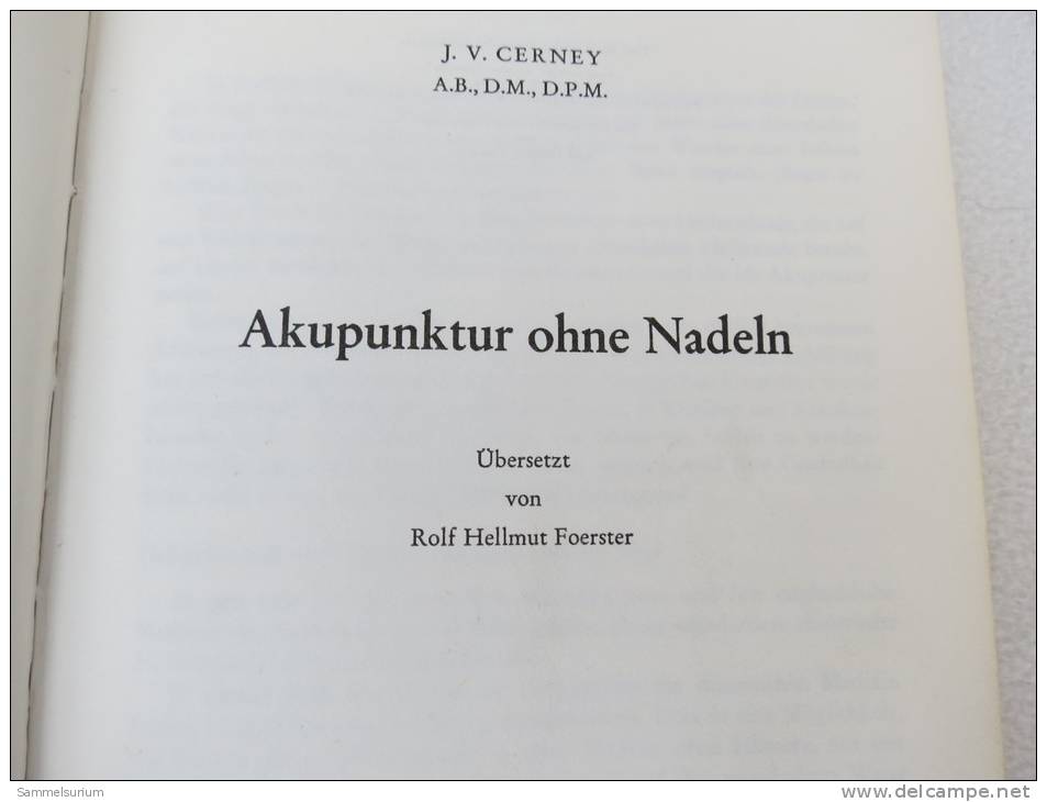 J.V.Cerney "Akupunktur Ohne Nadeln" (Akupressur) - Santé & Médecine