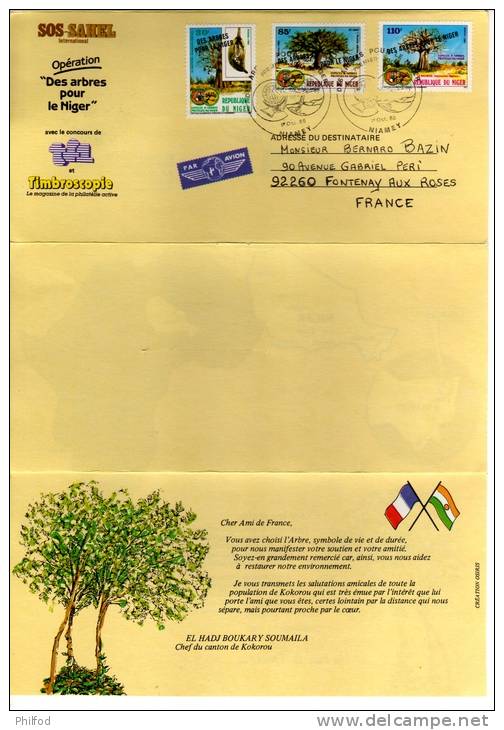 1985 - FRANCE - NIGER : SOS SAHEL : Opération Des Arbres Pour Le Niger  N°  2384 à 2387 - Milieubescherming & Klimaat