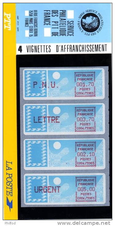 1985 - 4 Vignettes D'affranchissement  N° 88 à 91 - 1985 Papier « Carrier »