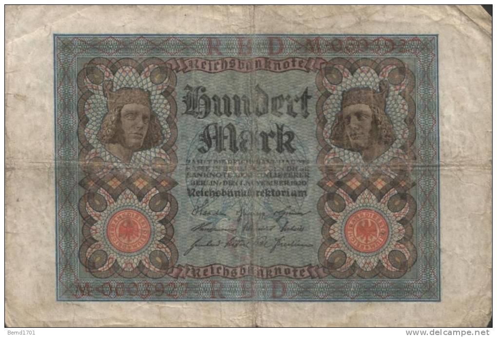 Deutsches Reich - 100 Mark Gebraucht (C697) - 100 Mark