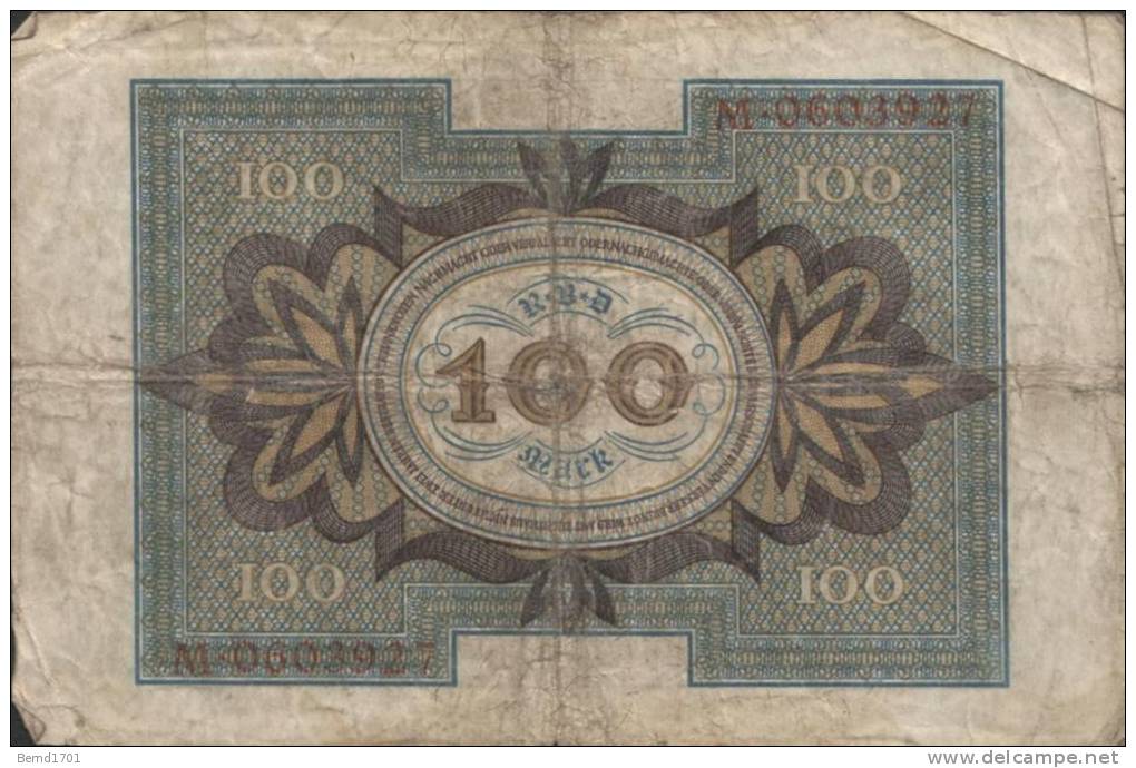 Deutsches Reich - 100 Mark Gebraucht (C697) - 100 Mark