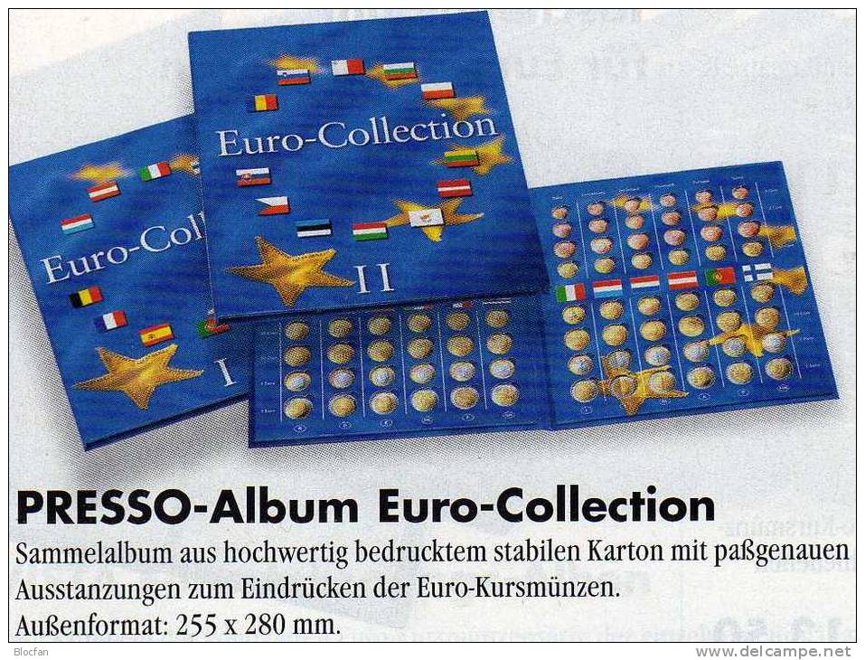 Münz-Album Band II Für €-Set Ab 2008 Neue EURO-Länder 9€ Für 12 Sätze BG CZ CY EST LV LT H M PL RO SLO SK Zum Einklicken - Encuadernaciones Y Hojas