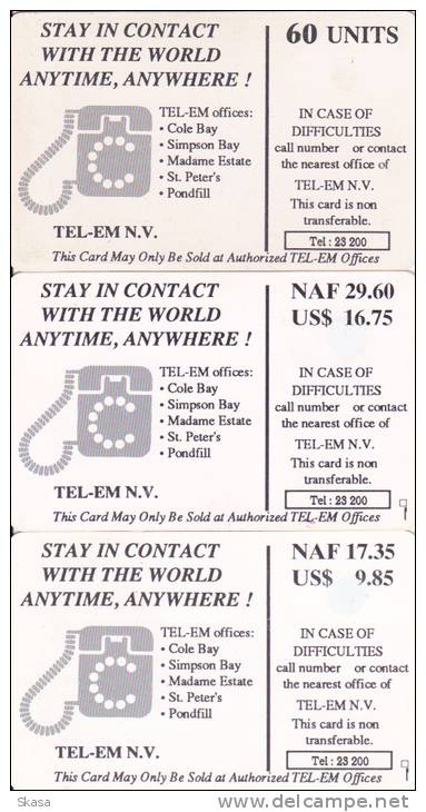 île Saint Martin Island, 3 Cartes: Satellite 60U, + Vues, See-side Views, NAF 17.35 Et 29.60 - Antilles (Neérlandaises)