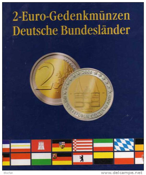 2€-Münz-Album Deutschland 2006-2021 Neu 9€ Für 16 Neue 2EURO-Gedenkmünzen Einklicken Verschiedener Bundesländer Germany - Encuadernaciones Y Hojas