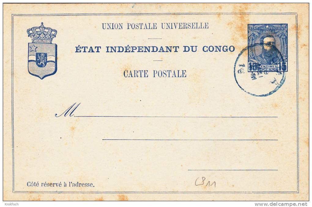 Congo Belge - Entier Carte CP 11 - 15 Centimes Leopold - Stationery Ganzsache - Oblitéré Goma - Postwaardestukken
