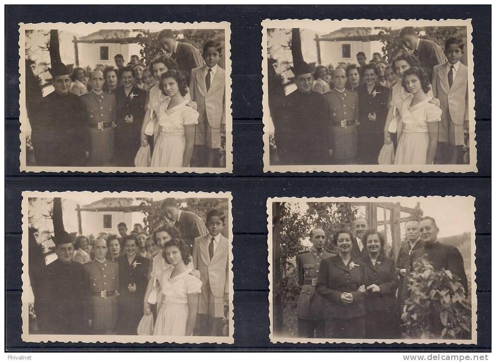 LOTE CON 4 FOTOS ORIGINALES, ALREDEDOR DE 1940, FOTO SÁEZ RIBADEO, RELIGIOSO, GUARDIA CIVIL - Métiers